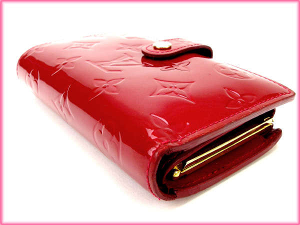 LOUIS VUITTON Bifold Wallet M91980 Enamel leather Red Portefeuille Vienova