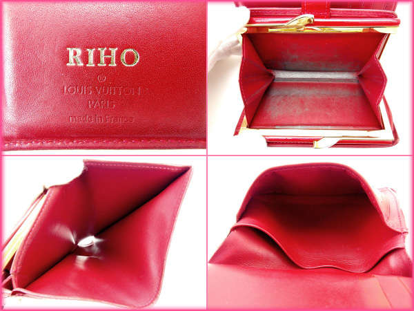 LOUIS VUITTON Bifold Wallet M91980 Enamel leather Red Portefeuille Vienova