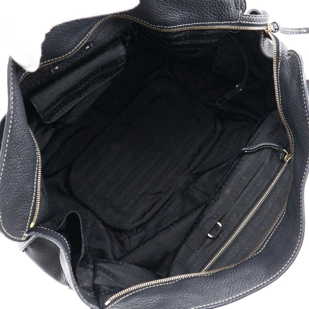 CELINE Tote Bag leather black Women Used Authentic