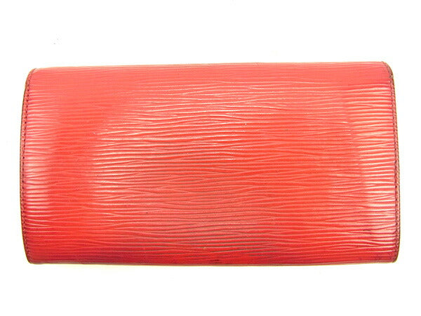 LOUIS VUITTON Long Wallet Purse M63577 Castilian red Pochette Porto MonÃ©credi