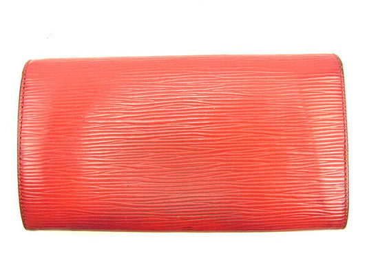 LOUIS VUITTON Long Wallet Purse M63577 Castilian red Pochette Porto MonÃ©credi