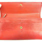 LOUIS VUITTON Long Wallet Purse M63577 Castilian red Pochette Porto MonÃ©credi