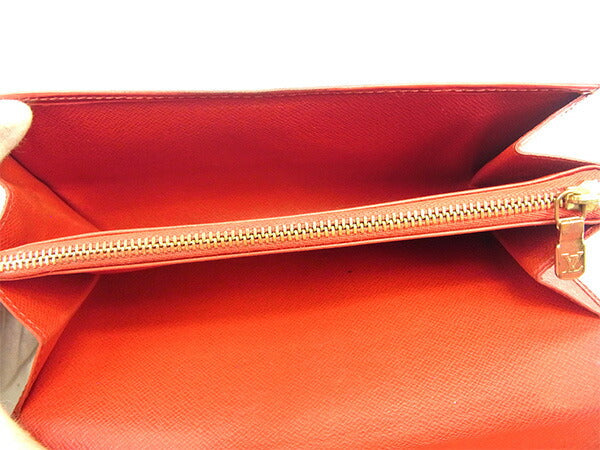 LOUIS VUITTON Long Wallet Purse M63577 Castilian red Pochette Porto MonÃ©credi