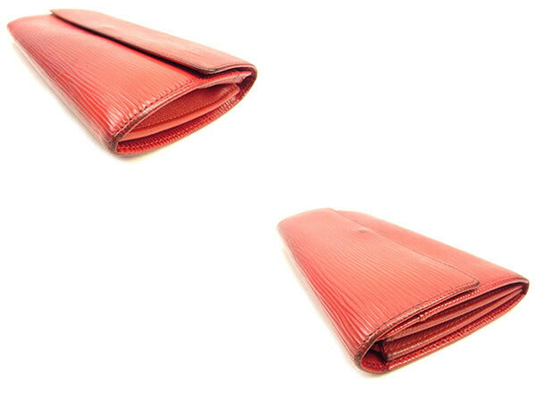 LOUIS VUITTON Long Wallet Purse M63577 Castilian red Pochette Porto MonÃ©credi