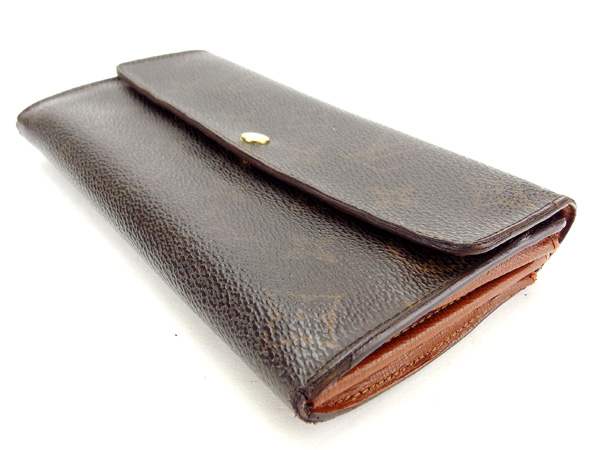 LOUIS VUITTON Long Wallet Purse M61725 Brown Pochette Porto MonÃ©credi