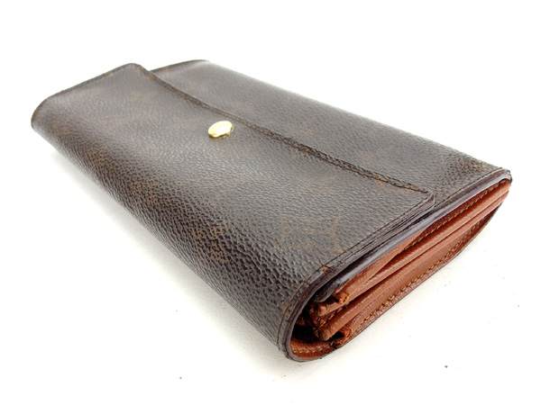 LOUIS VUITTON Long Wallet Purse M61725 Brown Pochette Porto MonÃ©credi