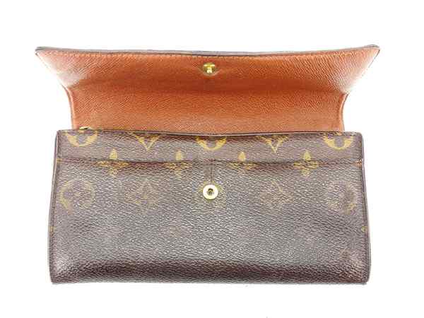 LOUIS VUITTON Long Wallet Purse M61725 Brown Pochette Porto MonÃ©credi