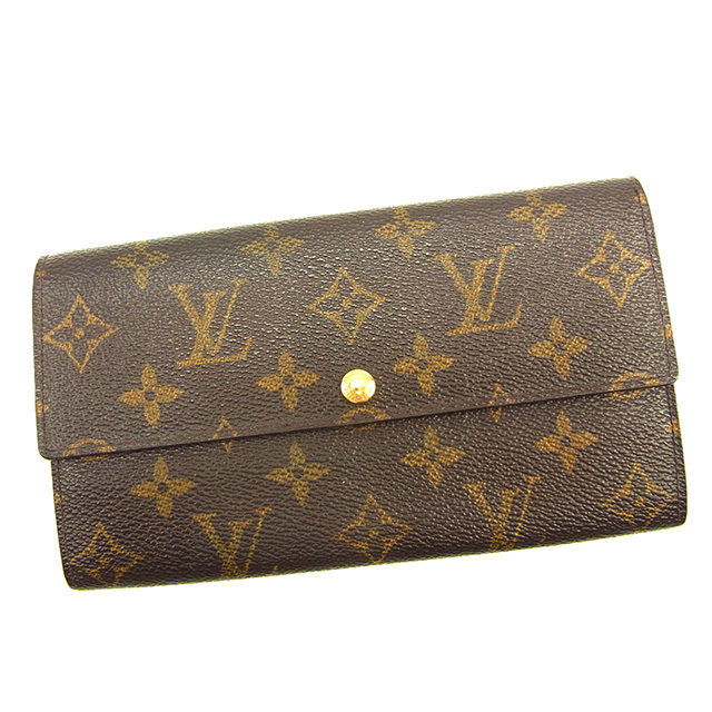 LOUIS VUITTON Long Wallet Purse M61725 Brown Pochette Porto MonÃ©credi