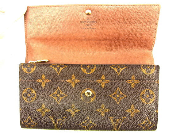 LOUIS VUITTON Long Wallet Purse M61725 Brown Pochette Porto MonÃ©credi