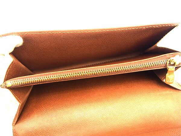 LOUIS VUITTON Long Wallet Purse M61725 Brown Pochette Porto MonÃ©credi