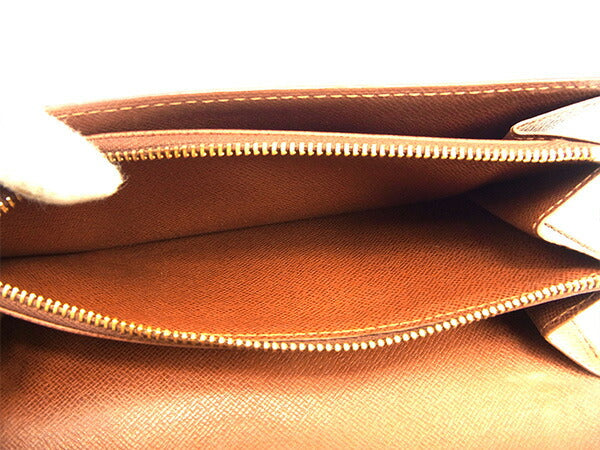 LOUIS VUITTON Long Wallet Purse M61725 Brown Pochette Porto MonÃ©credi