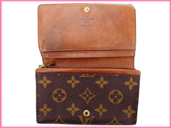 LOUIS VUITTON Long Wallet Purse M61730 leather Brown Portonebi Tresol