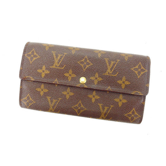LOUIS VUITTON Long Wallet Purse M61725 Brown Pochette Porto MonÃ©credi
