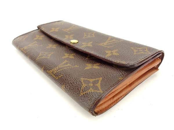 LOUIS VUITTON Long Wallet Purse M61725 Brown Pochette Porto MonÃ©credi
