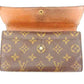 LOUIS VUITTON Long Wallet Purse M61725 Brown Pochette Porto MonÃ©credi