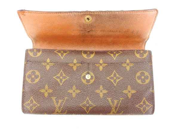 LOUIS VUITTON Long Wallet Purse M61725 Brown Pochette Porto MonÃ©credi