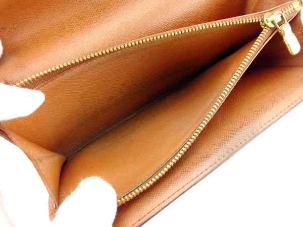 LOUIS VUITTON Long Wallet Purse M61725 Brown Pochette Porto MonÃ©credi
