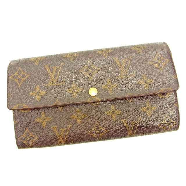 LOUIS VUITTON Long Wallet Purse M61725 Brown Pochette Porto MonÃ©credi