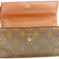 LOUIS VUITTON Long Wallet Purse M61725 Brown Pochette Porto MonÃ©credi