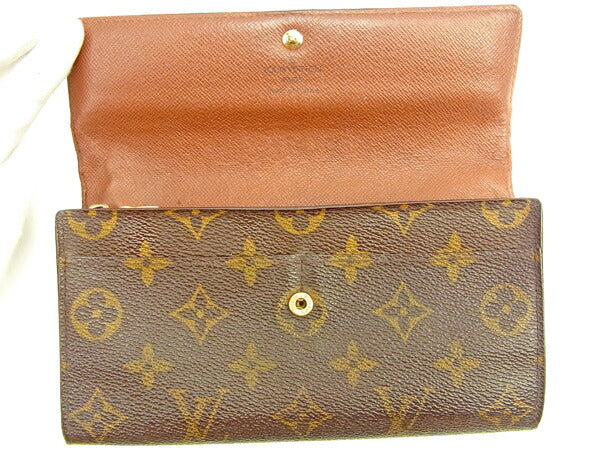 LOUIS VUITTON Long Wallet Purse M61725 Brown Pochette Porto MonÃ©credi