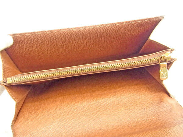LOUIS VUITTON Long Wallet Purse M61725 Brown Pochette Porto MonÃ©credi