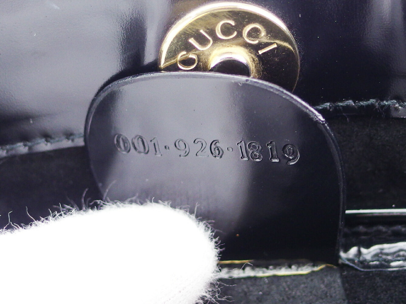 GUCCI Shoulder Bag black Gold Metal