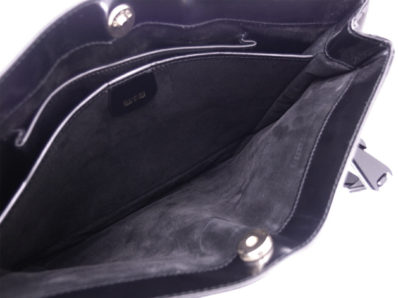 GUCCI Shoulder Bag black Gold Metal
