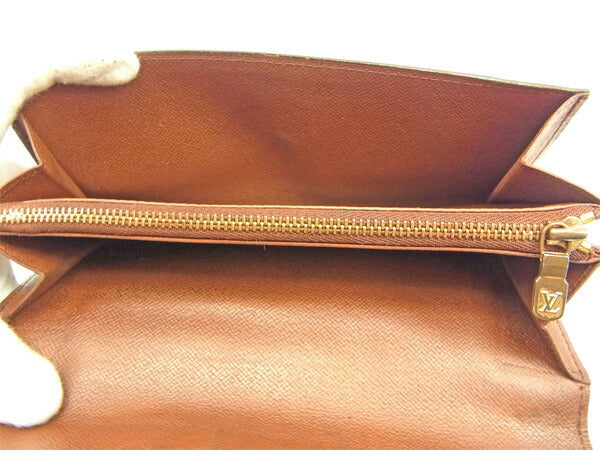 LOUIS VUITTON Long Wallet Purse M61724 Brown Pochette Porto MonÃ©credi