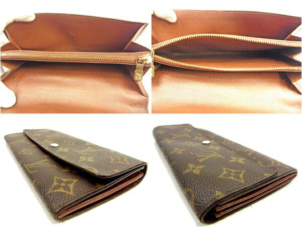 LOUIS VUITTON Long Wallet Purse M61724 Brown Pochette Porto MonÃ©credi