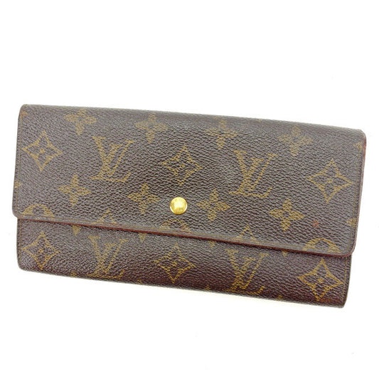LOUIS VUITTON Long Wallet Purse M61724 Brown Pochette Porto MonÃ©credi
