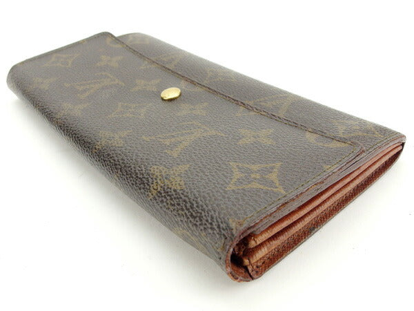 LOUIS VUITTON Long Wallet Purse M61724 Brown Pochette Porto MonÃ©credi