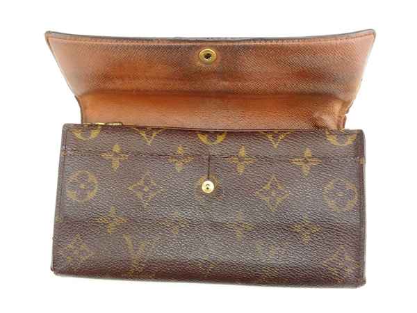 LOUIS VUITTON Long Wallet Purse M61725 Brown Pochette Porto MonÃ©credi