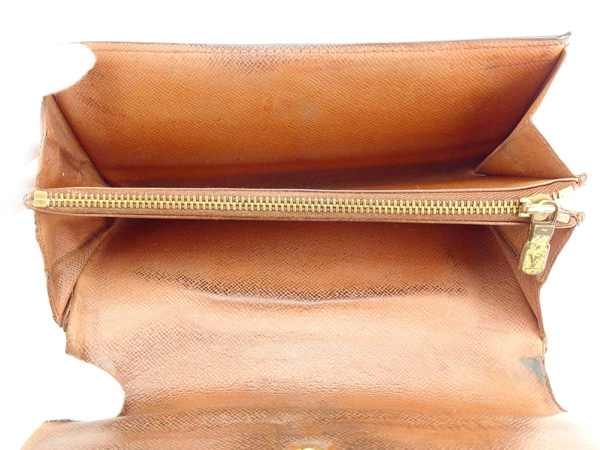 LOUIS VUITTON Long Wallet Purse M61725 Brown Pochette Porto MonÃ©credi