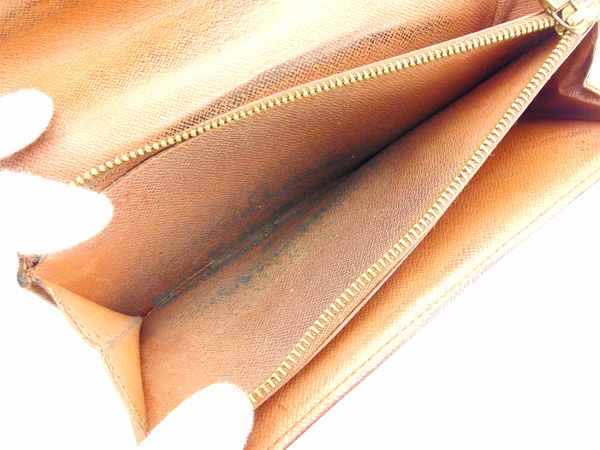LOUIS VUITTON Long Wallet Purse M61725 Brown Pochette Porto MonÃ©credi
