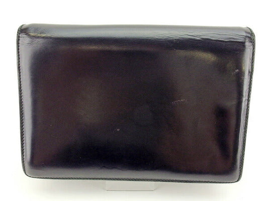 GUCCI business bag leather Black x silver