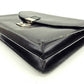 GUCCI business bag leather Black x silver