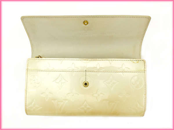 LOUIS VUITTON Long Wallet Purse M91971 white Portefeuille Sarah