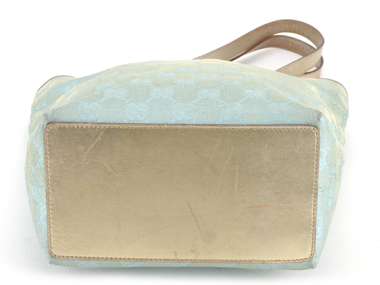 GUCCI Tote Bag Mint x Gold