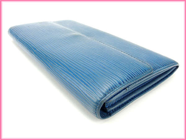 LOUIS VUITTON Long Wallet Purse M63575 blue Pochette Porto Monnet Credit