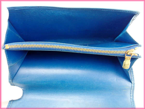 LOUIS VUITTON Long Wallet Purse M63575 blue Pochette Porto Monnet Credit