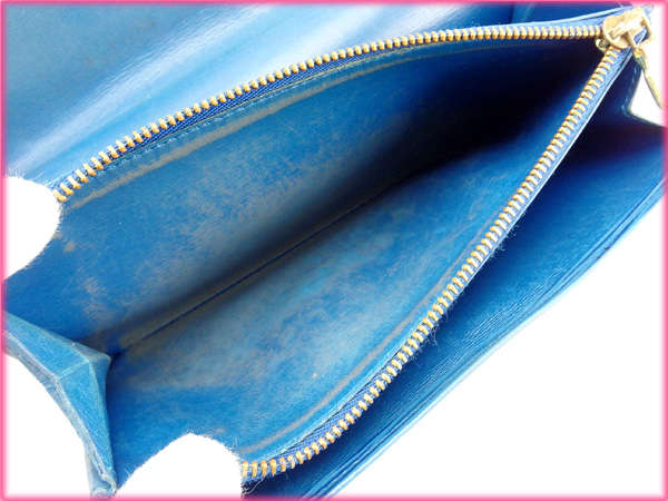 LOUIS VUITTON Long Wallet Purse M63575 blue Pochette Porto Monnet Credit