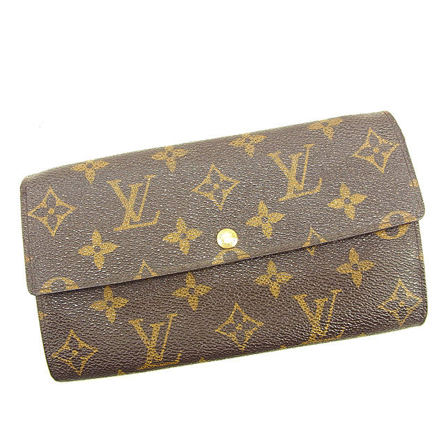 LOUIS VUITTON Long Wallet Purse M61725 Brown Pochette Porto MonÃ©credi