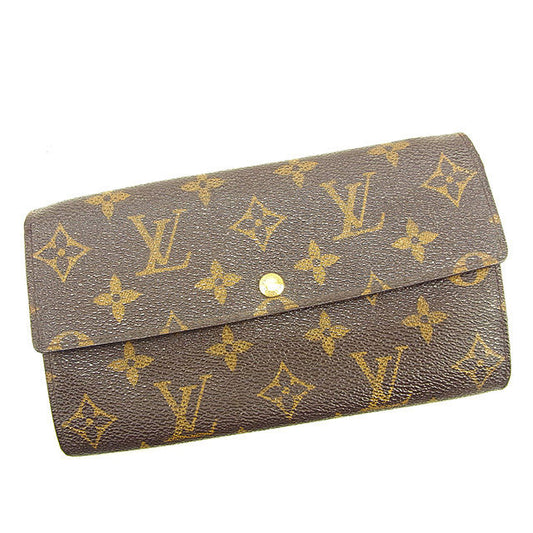 LOUIS VUITTON Long Wallet Purse M61725 Brown Pochette Porto MonÃ©credi