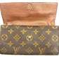LOUIS VUITTON Long Wallet Purse M61725 Brown Pochette Porto MonÃ©credi