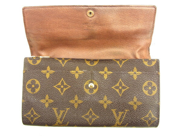 LOUIS VUITTON Long Wallet Purse M61725 Brown Pochette Porto MonÃ©credi