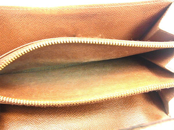 LOUIS VUITTON Long Wallet Purse M61725 Brown Pochette Porto MonÃ©credi