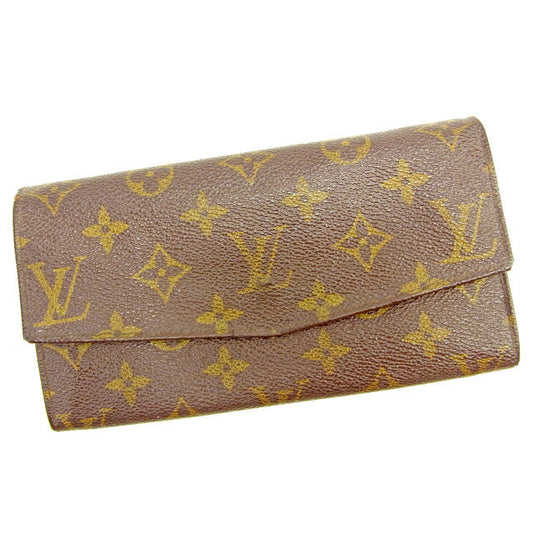 LOUIS VUITTON Long Wallet Purse M61724 PVCx leather Brown Former Pochette Porte Monnaie Credit
