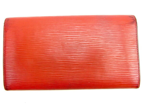 LOUIS VUITTON Long Wallet Purse M63577 Red Pochette Porto MonÃ©credi
