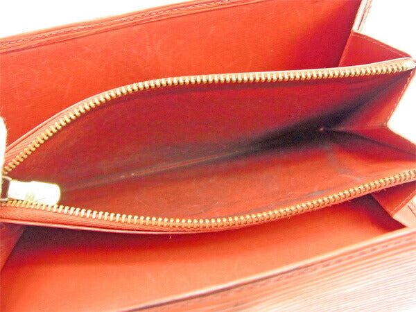 LOUIS VUITTON Long Wallet Purse M63577 Red Pochette Porto MonÃ©credi