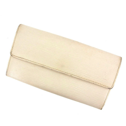 LOUIS VUITTON Long Wallet Purse M6516J white Portefeuille Sara